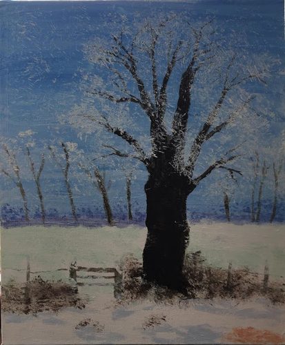 Jan, A Winter Scene. Acrylic.